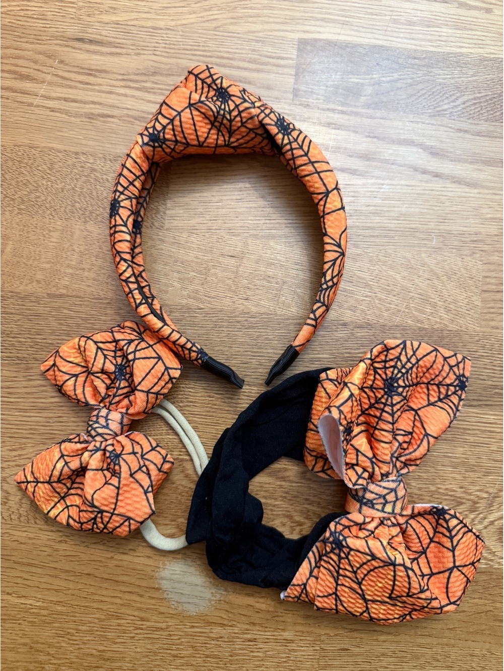 Orange Spiderweb Halloween Headband Set